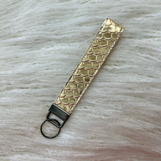 Gold Snake Skin Faux Leather KeyFob/Wristlet