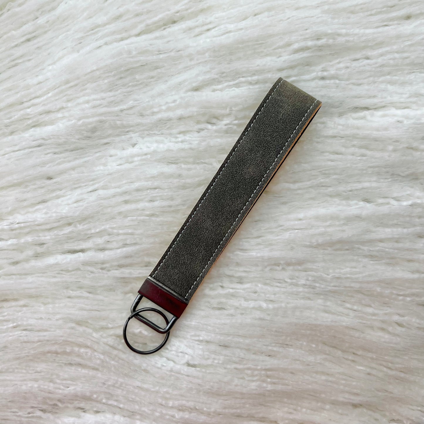 Weathered Gray Faux Leather KeyFob/Wristlet