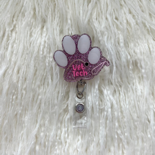Stethoscope Vet Tech Badge Reel